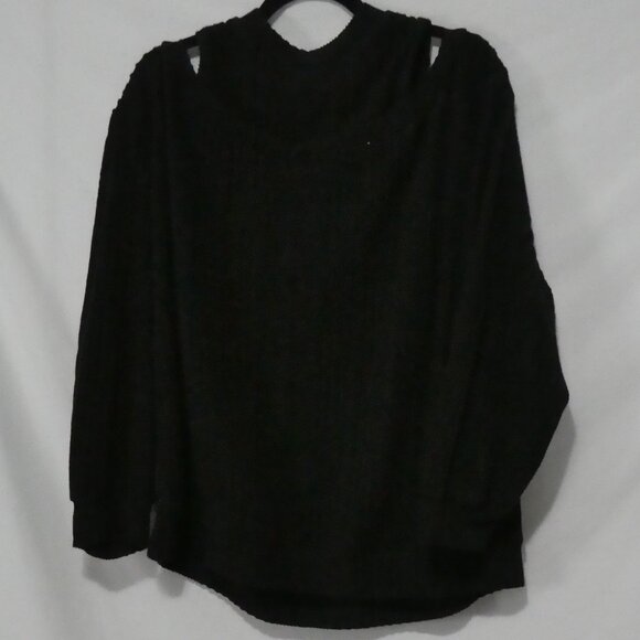 SHEIN - Curve | 2XL | Chic Soft Ribbed Black Cut-Out Shoulder Sweater - Picture 1 of 14